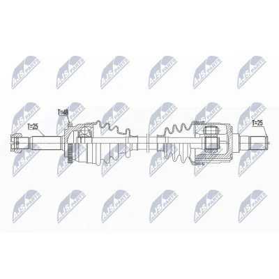 Afbeelding van NTY NPW HY 549 Aandrijfas Vooras rechts 932mm 73mm HYUNDAI: i20 I Hatchback (PB) 1.2, 1.4 2008 2015