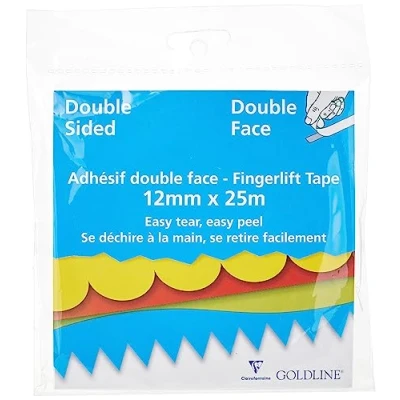 Afbeelding van Clairefontaine GFT02Z Zelfklevende tape (dubbelzijdig, geschikt voor passe partouts, 12 x 25 mm) kleurloos
