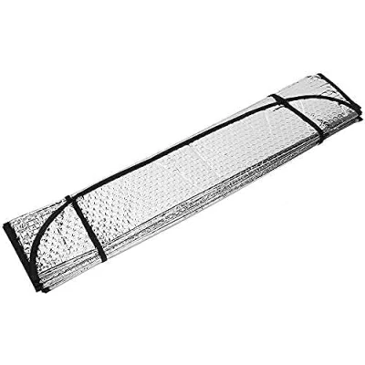 Afbeelding van Zonwering voor de auto, opvouwbaar, zonwering, universeel, met 2 zuignappen, riemen (130 x 60 cm)