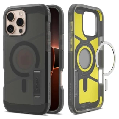 Afbeelding van Spigen Tough Armor (AI) MagFit Case voor iPhone 16 Pro, Compatibel met MagSafe accessories hoesje Frost Black