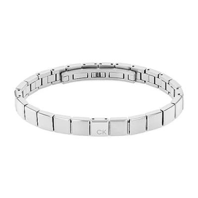 Afbeelding van Calvin Klein Heren MINIMALISTISCHE SQUARES Collectie Link Armband in Roestvrij staal Verkrijgbaar zilver of goud versie, Eén maat, staal, Geen edelsteen
