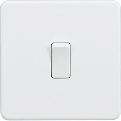 Afbeelding van Knightsbridge SF2000MW schroefloze lichtschakelaar, 230 V, mat wit