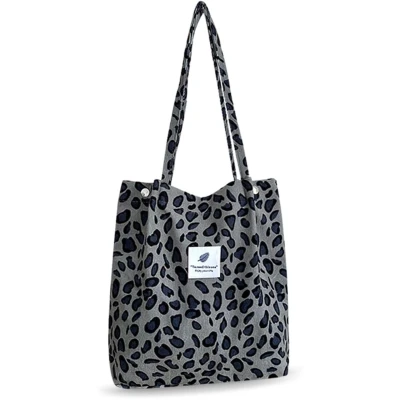 Afbeelding van Boraboi® Trendy en Ruime Schoudertas van Corduroy Canvas met Koordsluiting voor Dagelijks Gebruik