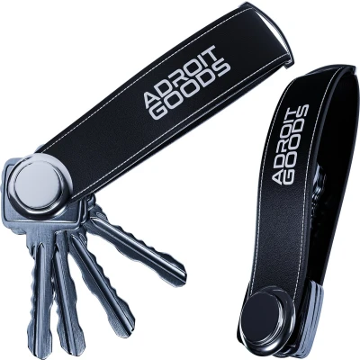 Afbeelding van AdroitGoods Sleutel Organizer Sleutelhouder Key Keychain Multitool Sleutelhanger Sleuteletui 2 tot 7 Sleutels Leer Zwart