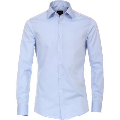 Afbeelding van VENTI modern fit overhemd mouwlengte 7 lichtblauw Strijkvrij Boordmaat: 39