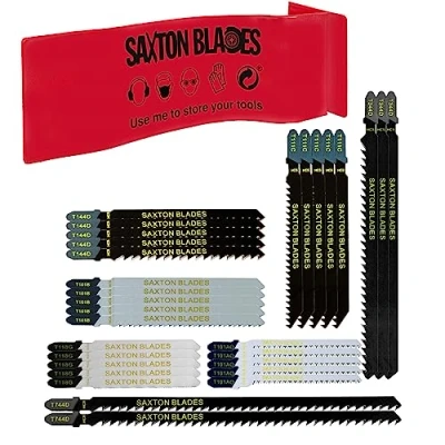 Afbeelding van 35st Saxton T Schacht Decoupeerzaagbladen Set T144D T101B T101BR T111C T101AO T118G T744D T344D Hout &amp; Metalen fit Bosch, Dewalt, Makita etc