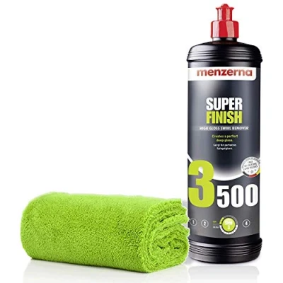 Afbeelding van detailmate Menzerna polijstset: 3500 Super Finish 1 l polish + microvezeldoek 550 GSM, 40 x cm