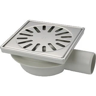 Afbeelding van Aquaberg kunststof put met zijaansl. 50mm RVS rand/rooster PPC