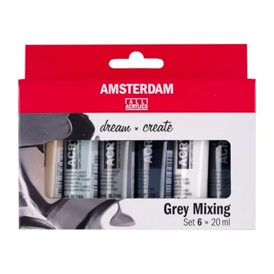 Afbeelding van Amsterdam Standard Series acrylverf grijstinten set 6 x 20 ml