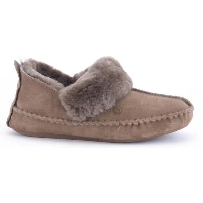 Afbeelding van Warmbat Australia Barrine Pantoffels, Dames, Maat: 40, Brown Veloursleer