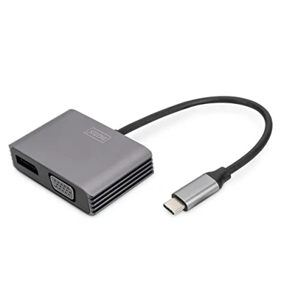 Afbeelding van Digitus DA 70827 video kabel adapter 0,2 m USB Type C DisplayPort + VGA Zwart