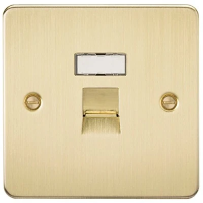 Afbeelding van Knightsbridge FPRJ45 FPRJ45BB platte plaat Rj45 netwerk Outlet geborsteld messing, 230 V