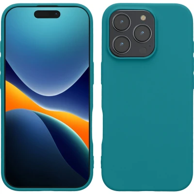 Afbeelding van kwmobile telefoonhoesje geschikt voor Apple iPhone 16 Pro Max Hoesje smartphone Back cover in mat petrol