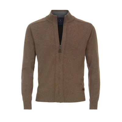 Afbeelding van Redmond Casual Regular Fit Cardigan bruin, Effen