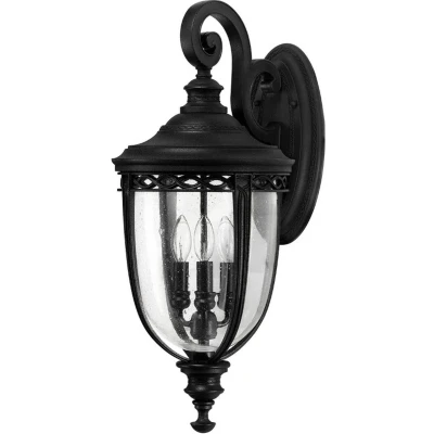 Afbeelding van Landelijke Wandlamp Steady Lighting Metaal Landelijk E14 L: 32.5cm Voor Buiten Woonkamer Eetkamer Zwart