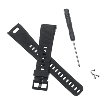 Afbeelding van vhbw Polsband compatibel met Garmin Vivosmart HR Smart Watch 12,7 + 8,8 cm TPU zwart