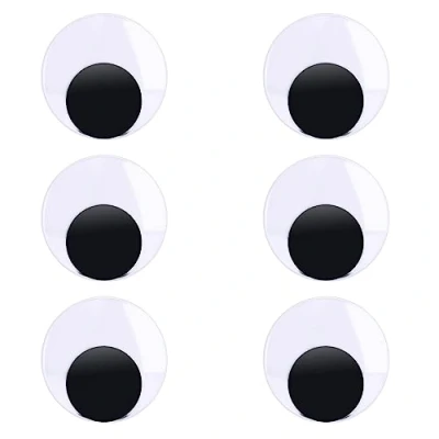Afbeelding van WUDQIJI Zelfklevende wiebelogen, groot, 6 stuks, 80 mm, ronde wiggle, Googly ogen, enorme grote golvende zelfklevend, wiebelogen voor doe het zelf scrapbooking handwerk