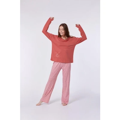 Afbeelding van Woody Meisjes Dames pyjama roze maat 140/10J