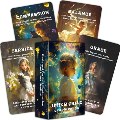 Afbeelding van QCFQCF Inner Child Oracle Kaarten voor genezing, zelfontdekking Deck en Emotionele Groei beginners, een spiritueel kaartspel begeleide meditatie persoonlijke