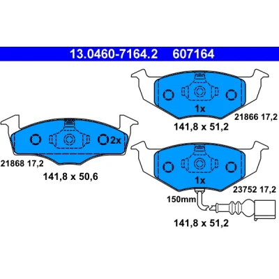 Afbeelding van Ate Remblokset 13.0460 7164.2