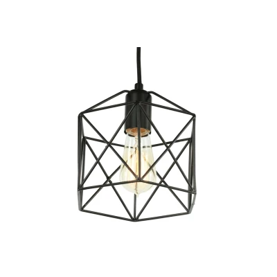Afbeelding van Diamond Star Industrieel Draad Design Hanglamp Zwart