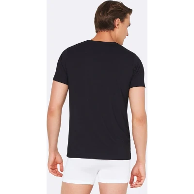 Afbeelding van Boody Bamboe Heren T shirt ronde hals / Zwart L