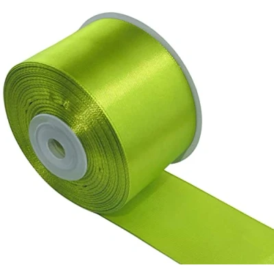 Afbeelding van AERZETIX C55672 rol satijnen lint 50 mm x 25 m kleur groene appel verpakkingstape voor geschenken decoratie ceremonie bruiloft verjaardag feest van polyester