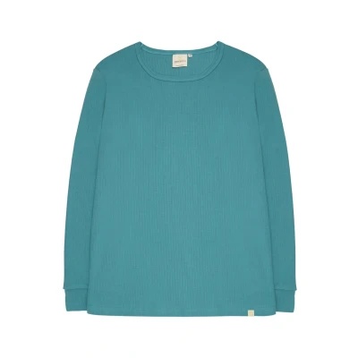 Afbeelding van greenjama Damesshirt met lange mouwen van Derby Rib, GOTS gecertificeerd pyjamabopje, topaas, 44, Topaz, 44