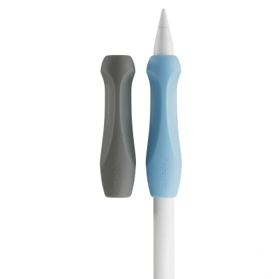 Afbeelding van Pencil grips voor de Apple 2 Pack Charcoal &amp; Paperlike Blue Grijs Siliconen En TPU (zacht)
