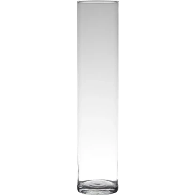 Afbeelding van Hakbijl glas Bloemenvaas smal Transparant cilinder vorm 50 x 9 cm Vazen