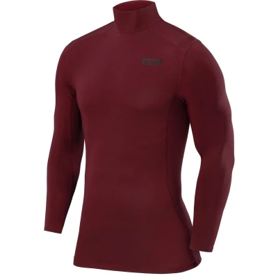 Afbeelding van Pro Performance Compressietop Lange Mouwen met Openstaande Kraag voor Heren Cabernet