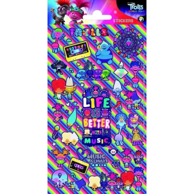 Afbeelding van Funny Products Stickers Trolls 20 X 10 Cm Papier Paars 30 Stuks