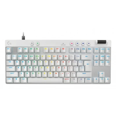 Afbeelding van Logitech G PRO X TKL Rapid bedraad gaming toetsenbord zonder numpad met magnetische analoge schakelaars, Trigger modus, instelbare bediening en aanpasbare RGB verlichting, US INT&#039;L QWERTY Wit