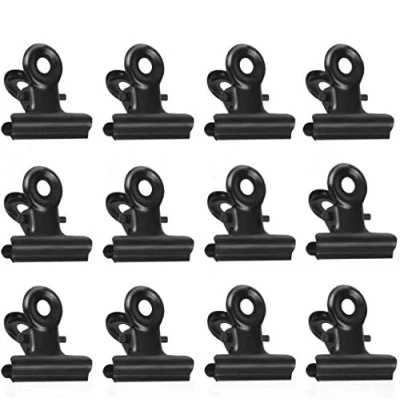 Afbeelding van Kleine bulldog clips, 50 stuks bindmiddelclips, 22 mm mini metalen paperclip, zwarte scharnierclips voor foto&#039;s, voedselzakken, kantoor en thuis (zwart)