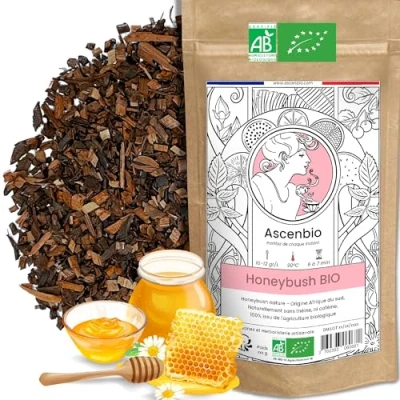 Afbeelding van Ascenbio Infusie biologische honingstruik 180 g los bereid en verpakt in Frankrijk biologisch afbreekbare verpakking