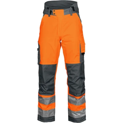 Afbeelding van ProJob 6514 GEVOERDE SIGNALISATIEREGENBROEK EN ISO 20471 KLASSE 2 646514 oranje/grijs