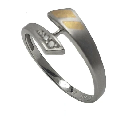 Afbeelding van Ring platina geel goud diamant maat 17 Verlinden juwelier