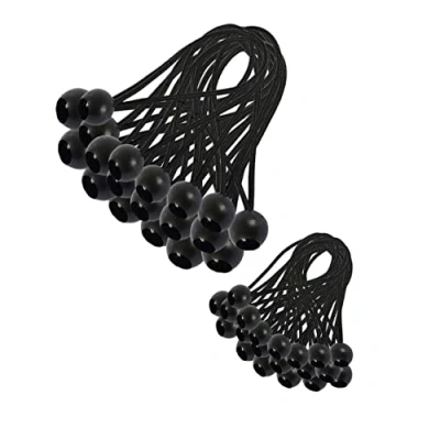 Afbeelding van Spanrubbers voor dekzeilen, 30 stuks, met kogel van 12 cm + 18 cm, rubberen spanner, zeilrubber, tentrubber tenten, paviljoenen