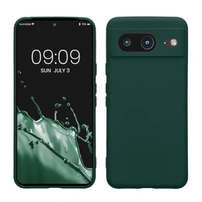 Afbeelding van kwmobile telefoonhoesje geschikt voor Google Pixel 8 Hoesje smartphone Precisie camera uitsnede TPU back cover in mosgroen