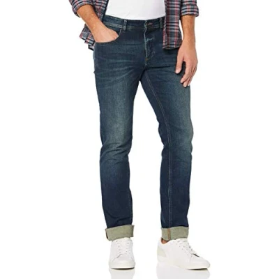 Afbeelding van camel active Heren 488765 Straight Jeans, Donkerblauw 82, 52W / 32L
