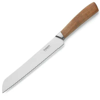 Afbeelding van WOOD Broodmes met gekarteld, 20 cm lemmetlengte, extreem scherp, mes houten handvat van acacia, roestvrij