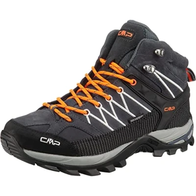Afbeelding van CMP Rigel MID Trekking Shoes WP Outdoorschoenen, Heren, Maat: 47, Antracite/flash orange Leer/ synthetisch
