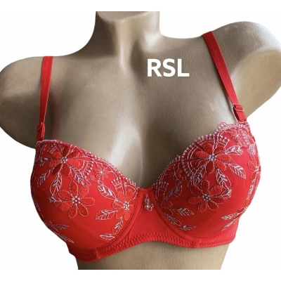 Afbeelding van BH push up met borduursel 65B/70A rood
