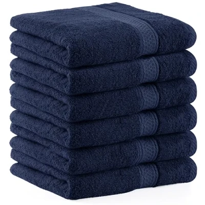 Afbeelding van Utopia Towels 6 stuks badstof handdoeken 50x100 cm met ophanglus (Marine)