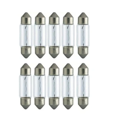 Afbeelding van 10x stuks C5W 37mm SV85 12V 5W Auto verlichting LongLife Gloeilamp Glazen sokkellamp Soffitte Autolampen WERKSTATTWARE