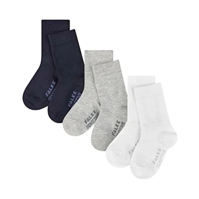 Afbeelding van Falke Sensitive 3 PACK Sokken voor kinderen, Maat: 74/80, White/light grey/dark blue