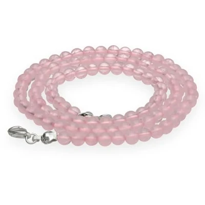 Afbeelding van Lebensquelle Plus Edelsteen kogelketting + 925 zilveren sluiting, Ø 4 mm kogels, karabijnsluiting, 45 cm lang, hoogwaardige ketting, Roestvrij staal, Lapis lazuli