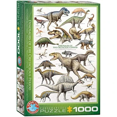 Afbeelding van Eurographics puzzel Dinosaurs of the Cretaceous 1000 stukjes