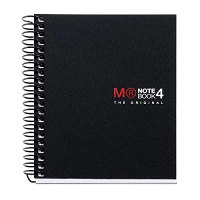 Afbeelding van MIQUELRIUS Spiraalblok, microgeperforeerd, ondoorzichtig, PP omslag, formaat A7, 74 x 105 mm, zonder boringen, 100 vellen van 70 g/m² en 4 gekleurde strepen, geruit 5 zwart