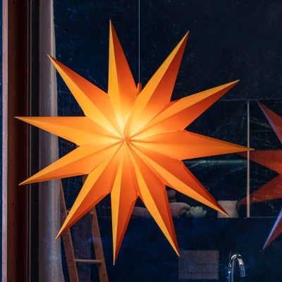 Afbeelding van Sterntaler decoratieve ster Kerstster kunststof 11 wijzer vouwster 100 cm Buiten gloeilamp Stekker